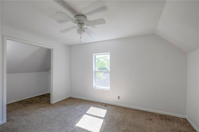 934 Williams St, Excelsior Springs, MO 64024 - additional living space with carpet, vaulted ceiling, and a ceiling fan
