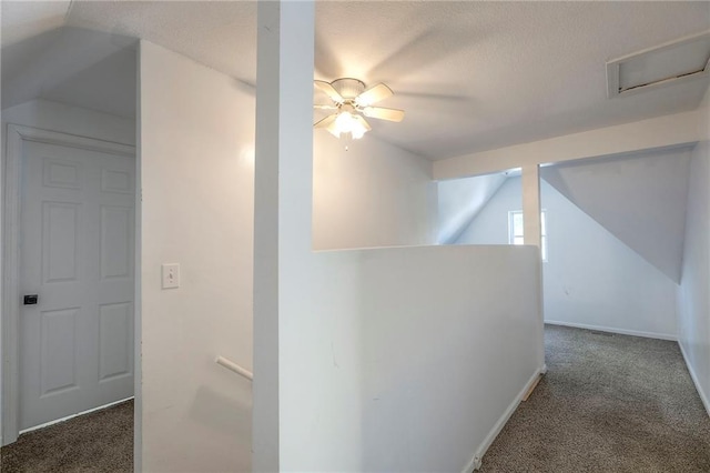934 Williams St, Excelsior Springs, MO 64024 - corridor with carpet, lofted ceiling, and a textured ceiling