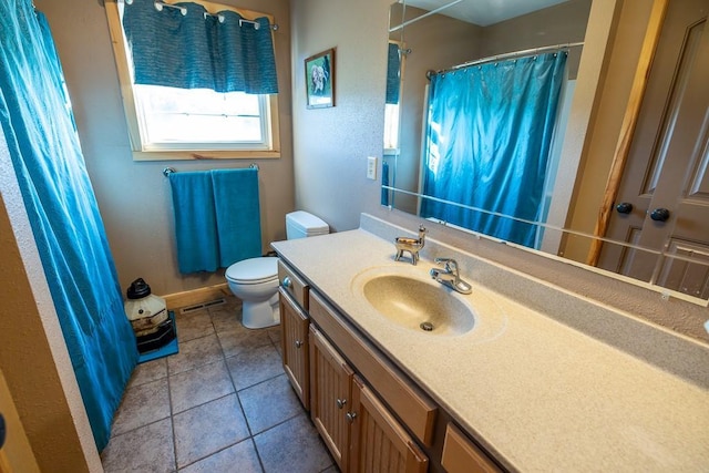 28909 E 297th St, Garden City, MO 64747 - bathroom featuring vanity, tile patterned floors, and a shower with shower curtain