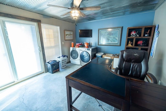 28909 E 297th St, Garden City, MO 64747 - office with washing machine and dryer and ceiling fan