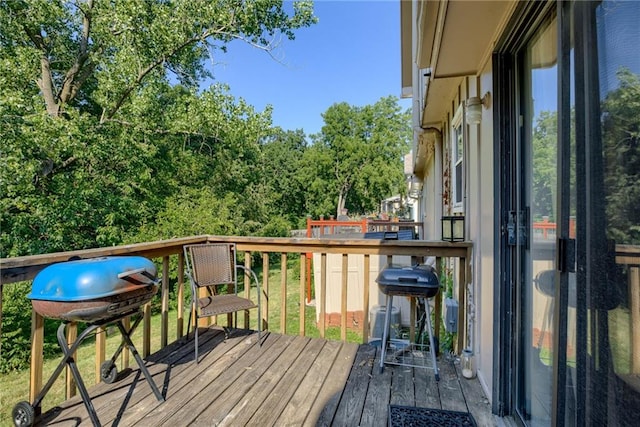 9514 W 77th Ter, Overland Park, KS 66204 - wooden deck with area for grilling