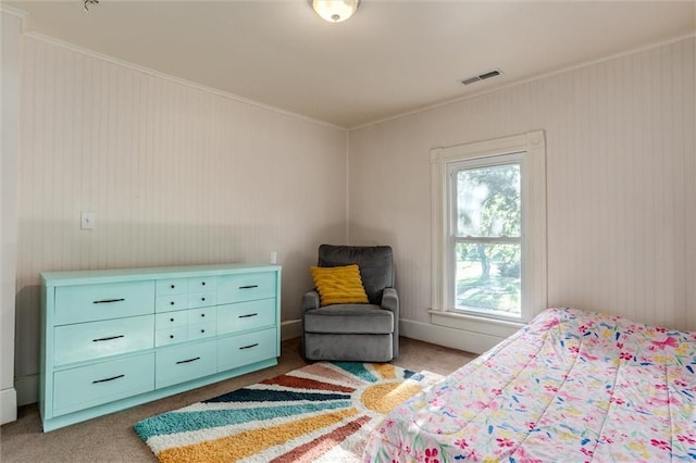 404 S Sycamore St, Ottawa, KS 66067 - carpeted bedroom featuring crown molding