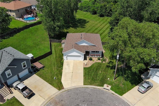 4204 Broadway Ter, Leavenworth, KS 66048 - aerial view of property and surrounding area with a pool area