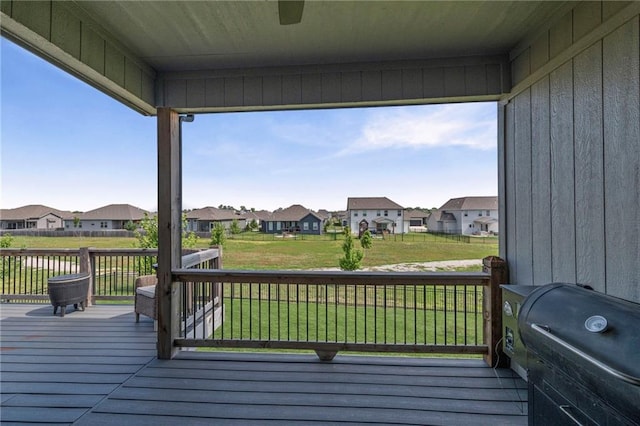 227 SW Eagles Ridge Dr, Blue Springs, MO 64014 - wooden deck featuring a residential view, area for grilling, and a yard