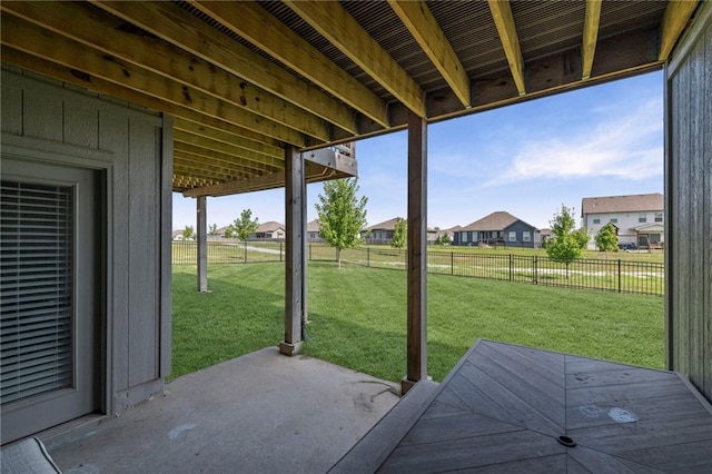 227 SW Eagles Ridge Dr, Blue Springs, MO 64014 - fenced backyard with a patio area and a residential view