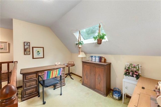 10432 Bond St, Overland Park, KS 66214 - home office featuring vaulted ceiling and light carpet