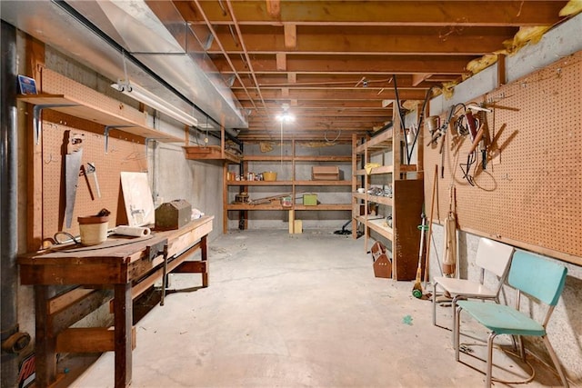10432 Bond St, Overland Park, KS 66214 - unfinished below grade area with a workshop area