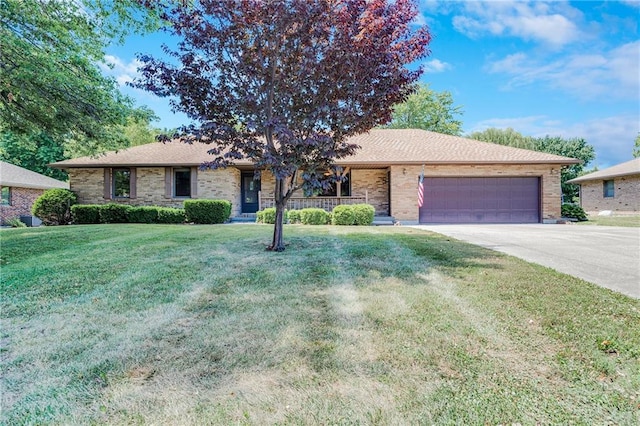 705 Ozark Short Line, Odessa, MO 64076 - ranch-style home featuring a garage, a front lawn, and concrete driveway