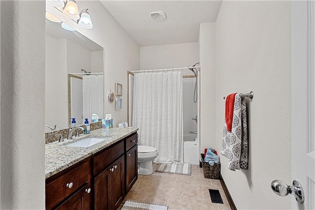 1658 Davis Cir, Eudora, KS 66025 - bathroom with vanity, shower / tub combo, and tile patterned floors