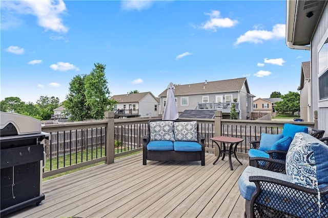 1658 Davis Cir, Eudora, KS 66025 - deck with a residential view and outdoor lounge area