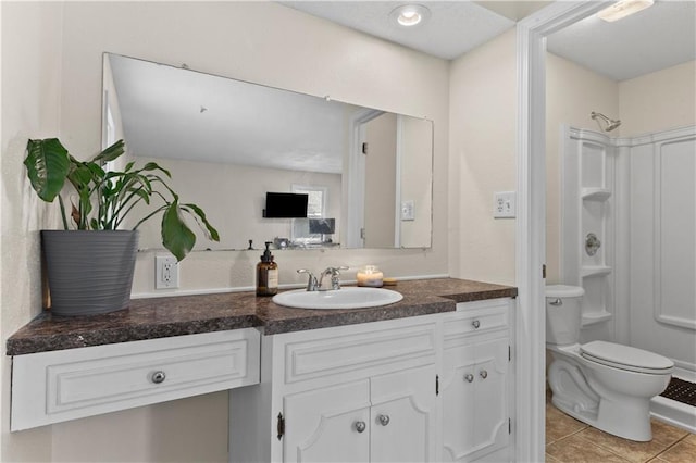 1004 SW Twilight Ln, Blue Springs, MO 64015 - full bath with vanity, tile patterned floors, and a shower