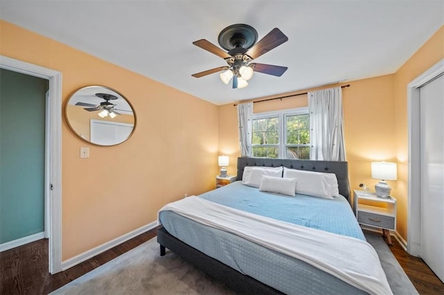 4717 W 76th St, Prairie Village, KS 66208 - bedroom featuring wood finished floors and a ceiling fan