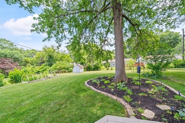 4717 W 76th St, Prairie Village, KS 66208 - view of yard with a storage shed