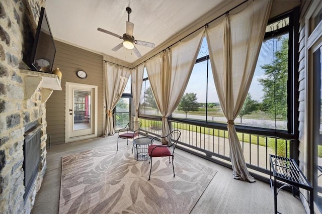 9158 W 178th Ter, Overland Park, KS 66013 - unfurnished sunroom featuring healthy amount of natural light and wood walls