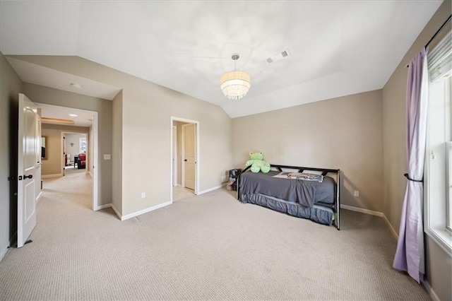 9158 W 178th Ter, Overland Park, KS 66013 - carpeted bedroom featuring lofted ceiling and baseboards