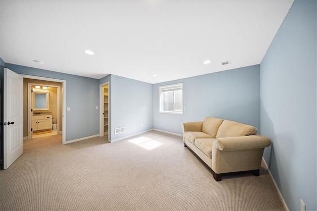 9158 W 178th Ter, Overland Park, KS 66013 - living area featuring light carpet and recessed lighting