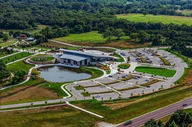 9158 W 178th Ter, Overland Park, KS 66013 - bird's eye view of a heavily wooded area and a nearby body of water