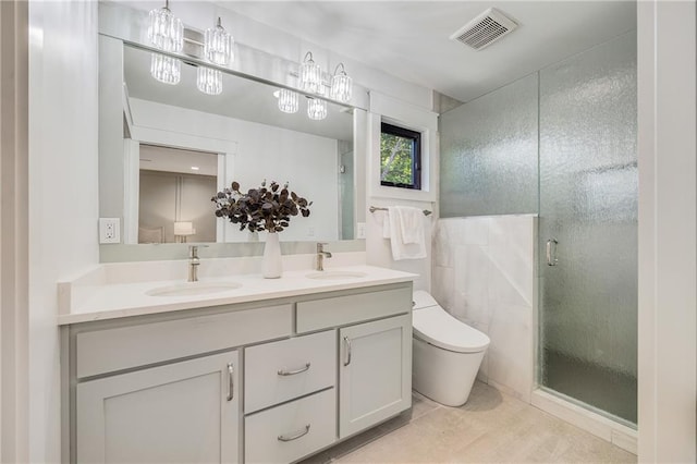 48 M St, Lake Lotawana, MO 64086 - bathroom with double vanity and a shower stall