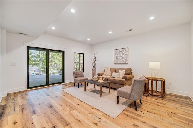 48 M St, Lake Lotawana, MO 64086 - living room featuring light wood-style floors and recessed lighting