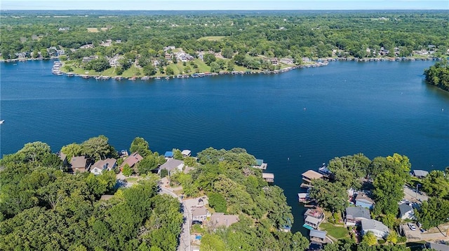 48 M St, Lake Lotawana, MO 64086 - aerial view of property and surrounding area with a large body of water
