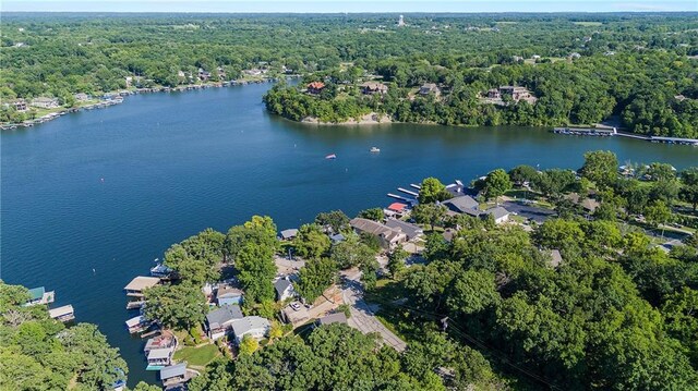 48 M St, Lake Lotawana, MO 64086 - aerial overview of property's location featuring a large body of water