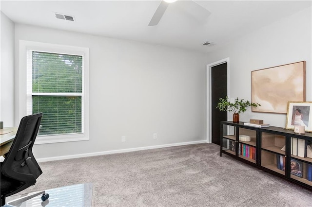 11245 S Penrose St, Olathe, KS 66061 - office featuring a ceiling fan and carpet flooring