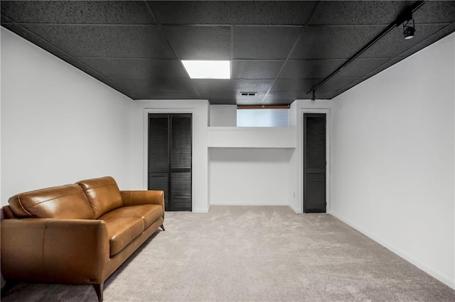 11245 S Penrose St, Olathe, KS 66061 - living area featuring carpet flooring and a drop ceiling