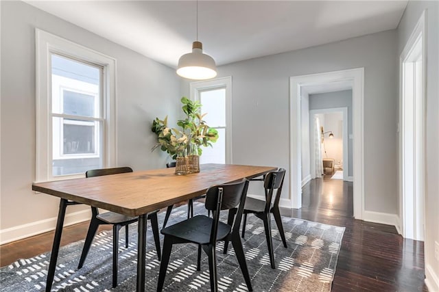 521 Tracy Ave, Kansas City, MO 64016 - dining area featuring plenty of natural light and dark wood-style flooring