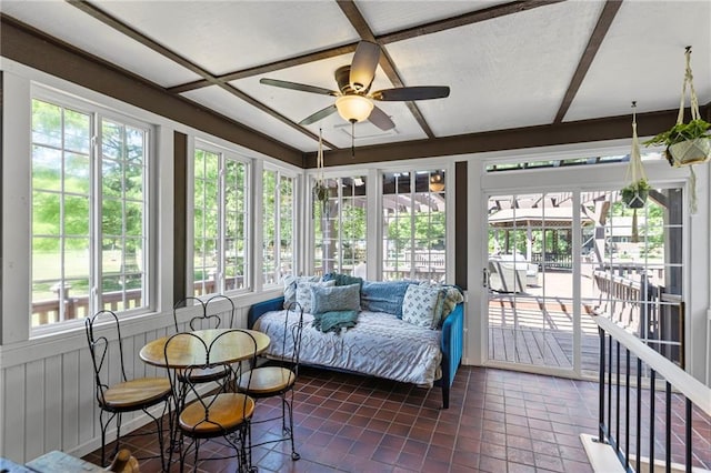 1124 S Locust St, Ottawa, KS 66067 - sunroom / solarium with a ceiling fan and plenty of natural light