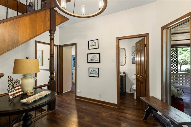 1124 S Locust St, Ottawa, KS 66067 - hallway featuring wood finished floors and baseboards