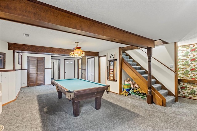 1124 S Locust St, Ottawa, KS 66067 - game room with carpet floors and billiards