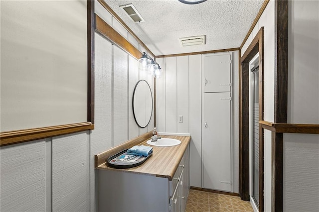 1124 S Locust St, Ottawa, KS 66067 - bathroom with vanity and a textured ceiling