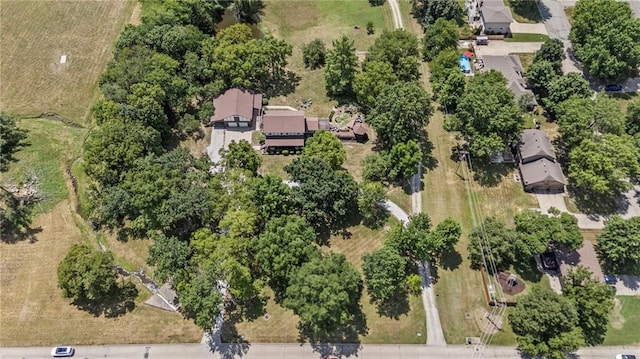 1124 S Locust St, Ottawa, KS 66067 - aerial overview of property's location featuring a tree filled landscape