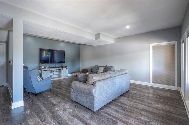 3945 N 123rd Ter, Kansas City, KS 66109 - living area with dark wood-type flooring and recessed lighting