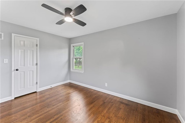 9916 Floyd St, Overland Park, KS 66212 - unfurnished room featuring a ceiling fan and wood finished floors