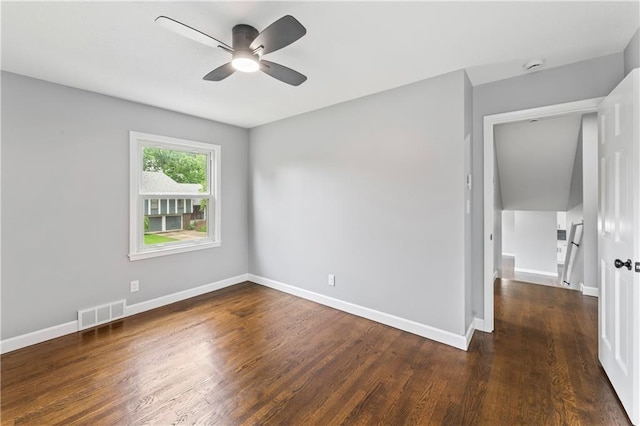 9916 Floyd St, Overland Park, KS 66212 - unfurnished room featuring wood finished floors, a ceiling fan, and a smoke detector