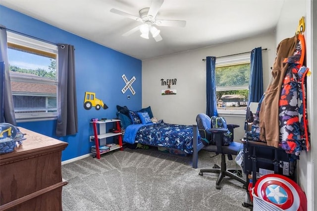 800 S Park Ave, Oak Grove, MO 64075 - bedroom featuring carpet floors and a ceiling fan