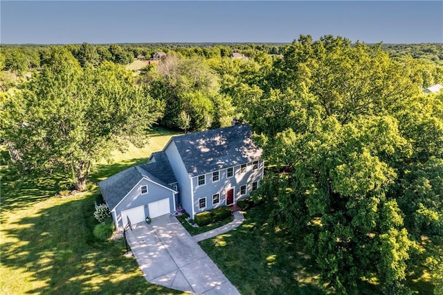 28804 E 116th St, Lees Summit, MO 64086 - view from above of property with a heavily wooded area
