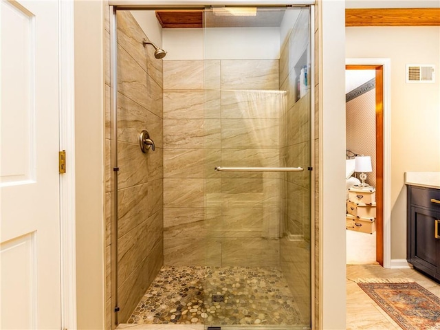 28804 E 116th St, Lees Summit, MO 64086 - bathroom featuring a shower stall and vanity