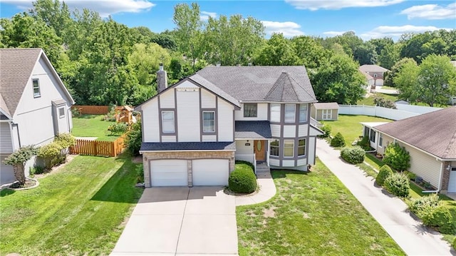 2431 S Ponca Ave, Independence, MO 64057 - view of front of house featuring concrete driveway, a shingled roof, an attached garage, and a chimney