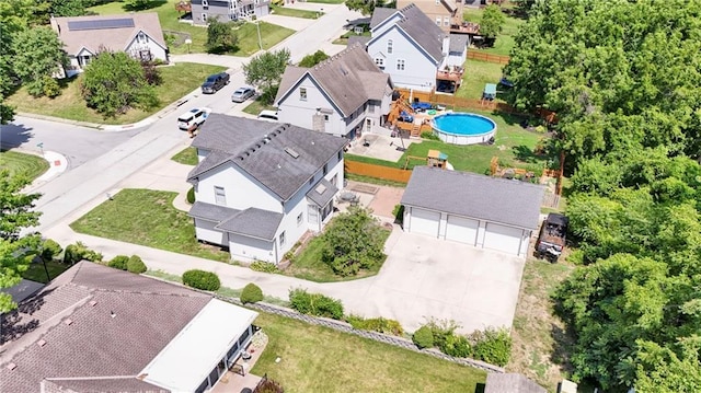2431 S Ponca Ave, Independence, MO 64057 - aerial perspective of suburban area with a pool