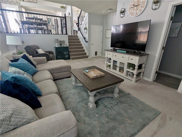 22030 W 51st Ter, Shawnee, KS 66226 - living room with stairs and carpet floors