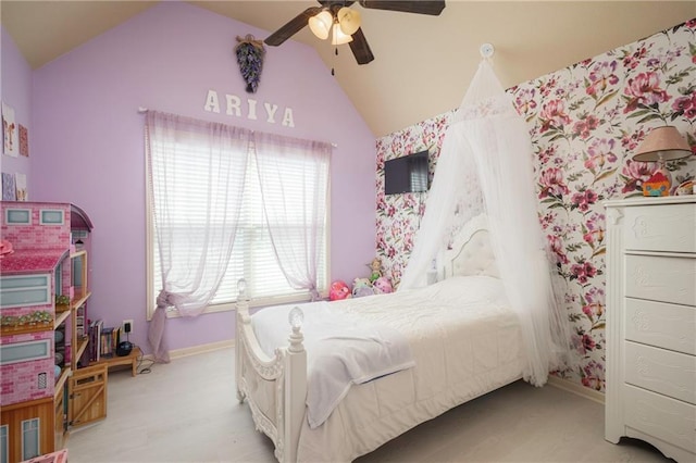 3132 SW Damon Ln, Lees Summit, MO 64082 - bedroom with vaulted ceiling and ceiling fan