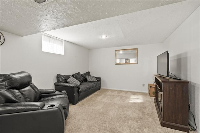 1916 NE Patterson Dr, Lees Summit, MO 64086 - living area featuring carpet floors and a textured ceiling