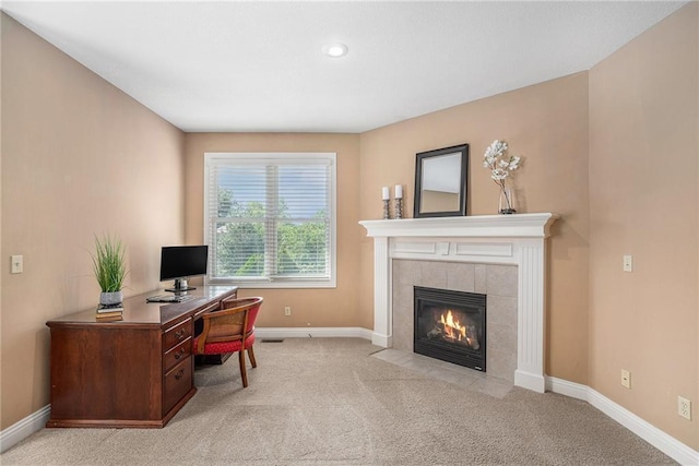14622 S Garnett St, Olathe, KS 66062 - office space with light carpet and a fireplace