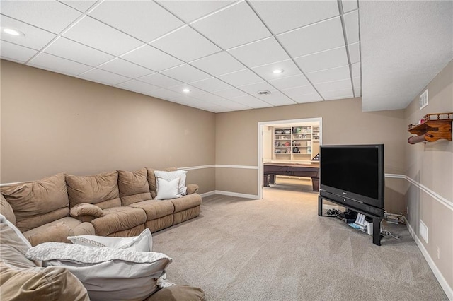 14622 S Garnett St, Olathe, KS 66062 - carpeted living area featuring recessed lighting and a paneled ceiling