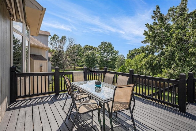 14622 S Garnett St, Olathe, KS 66062 - wooden deck with outdoor dining space