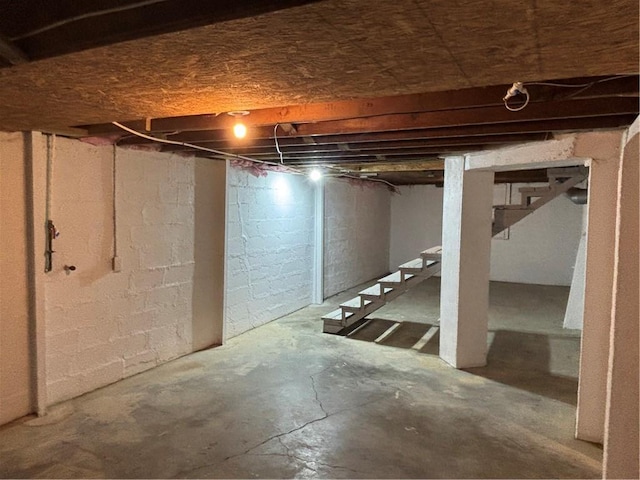 4202 Dr Greaves Rd, Grandview, MO 64030 - unfinished below grade area with stairway