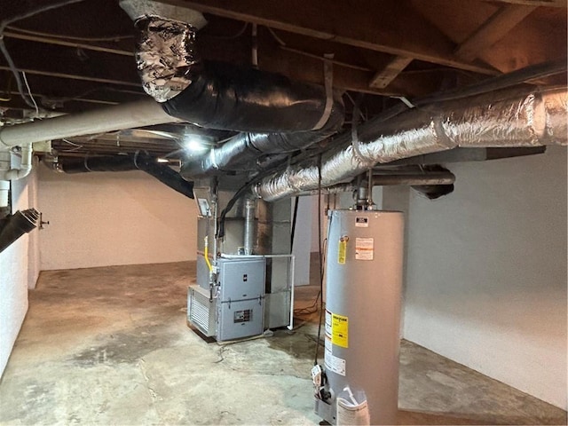 4202 Dr Greaves Rd, Grandview, MO 64030 - unfinished basement featuring water heater and heating unit