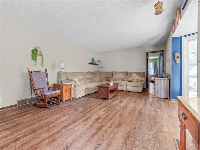 1490 216th St, Lathrop, MO 64465 - living room featuring light wood-style flooring and a textured ceiling
